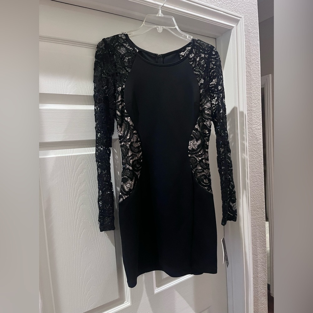 BCX Dress - Womens Lace Accent Bodycon Dress